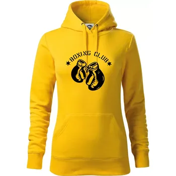 Dámská mikina Boxing club nápis - Mikina dámská Cape s kapucí - L ( Žlutá )