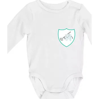 Kojenecký body Zoubek na prsu - zrcátko - Body kojenecké s dlouhým rukávem - Dlouhý r. do 3 měs ( Bílá )