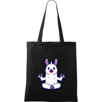 Nákupní taška Yoga meditace - lama - Taška bavlněná - 42 x 38 cm ( Černá )