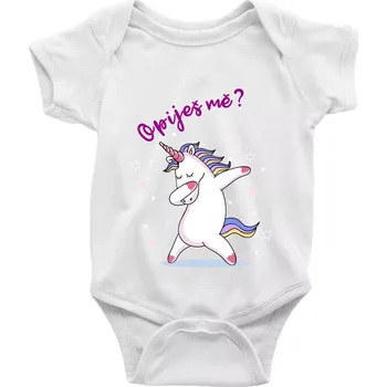 Kojenecký body Jednorožec Opiješ mě? - Body kojenecké s krátkým rukávem - Krátký r. do 3 měs ( Bílá )