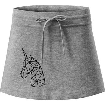 Dámská sukně Geometrie - Jednorožec - Sportovní sukně - two in one - L ( Tmavě šedý melír )