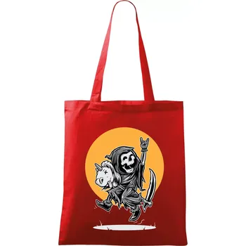 Nákupní taška Jednorozeč vs. smrtka - Taška bavlněná - 42 x 38 cm ( Červená )