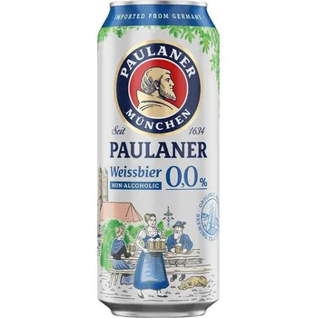 Pivo Paulaner Hefe-Weissbier bez alkoholu plech