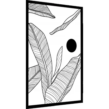Obraz Plakát na zeď Černobílé LISTY Dekor 3D 50x70