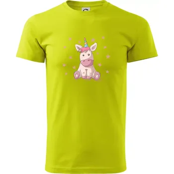 Pánské tričko Jednorožec miminko - Klasické pánské triko vyšší gramáže - M ( Limetková )
