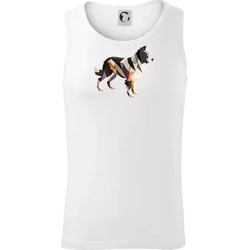 Border colie slepená z papíru - Tílko pánské Core - S ( Bílá )