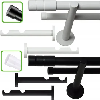 Garnýž VOPPI GARNÝŽ DVOJITÁ LOFT 19+19MM 260 CM ČERNÁ