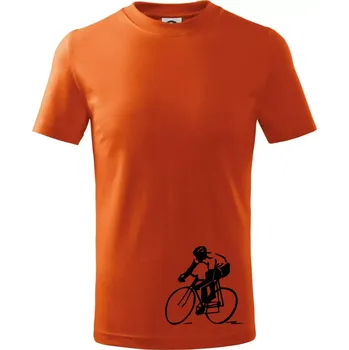 Chlapecké oblečení Silniční cyklista - Tričko dětské bavlněné - 134 cm/8 let ( Oranžová )