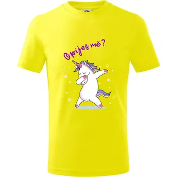 Jednorožec Opiješ mě? - Tričko dětské bavlněné - 98 cm / 2 roky ( Citrónová )