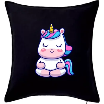 Polštář Yoga jednorožec - relax - Polštář 50x50 - 50x50 - Pouze potah ( Černá )