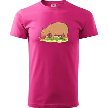 Pánská móda Kapybara a meloun - Klasické pánské triko vyšší gramáže - L ( Purpurová )