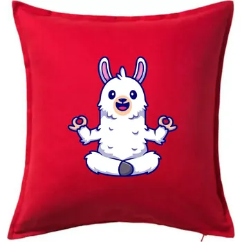 Polštář Yoga meditace - lama - Polštář 50x50 - 50x50 - Pouze potah ( Červená )