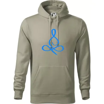 Pánská mikina Yoga - lotus modrý (Moňas) - Mikina pánská Cape s kapucí - XL ( Light khaki )