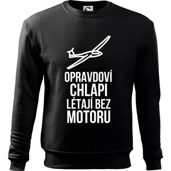 Opravdovi chlapi létají bez motoru - Mikina Essential dětská - 158 cm/12 let ( Černá )