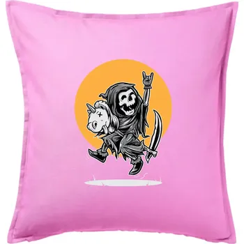 Polštář Jednorozeč vs. smrtka - Polštář 50x50 - 50x50 - Pouze potah ( Růžová )