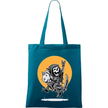 Jednorozeč vs. smrtka - Taška bavlněná - 42 x 38 cm ( Petrolejová )