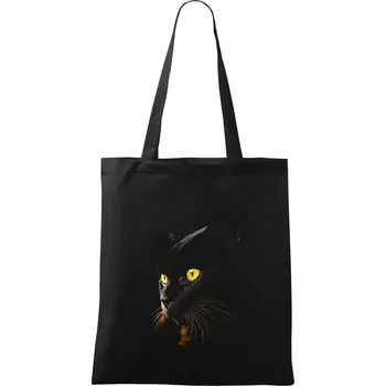Nákupní taška Zlaté kočičí oči - Taška bavlněná - 42 x 38 cm ( Černá )