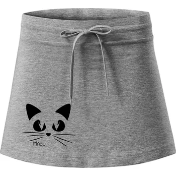 Dámská sukně Kočka mňau - Sportovní sukně - two in one - XL ( Tmavě šedý melír )