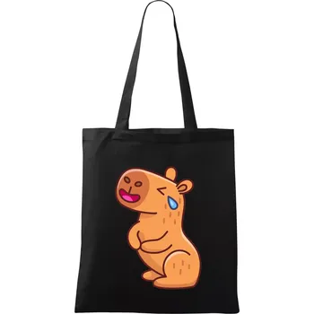 Nákupní taška Smutná kapybara - Taška bavlněná - 42 x 38 cm ( Černá )