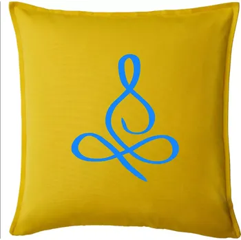 Polštář Yoga - lotus modrý (Moňas) - Polštář 50x50 - 50x50 - Pouze potah ( Žlutá )