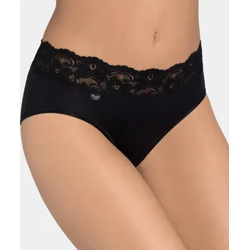Kalhotky Kalhotky Sloggi Romance Midi Černé 40 KALHOTKY Nízký Pas