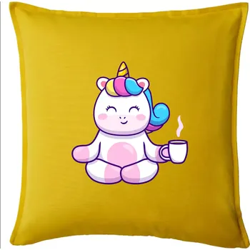 Polštář Yoga - jednorožec káva - Polštář 50x50 - 50x50 - Pouze potah ( Žlutá )