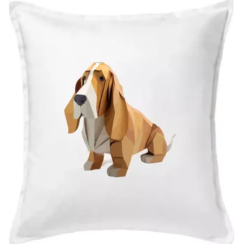 Polštář Baset slepený z papíru - Polštář 50x50 - 50x50 - Včetně výplně ( Bílá )