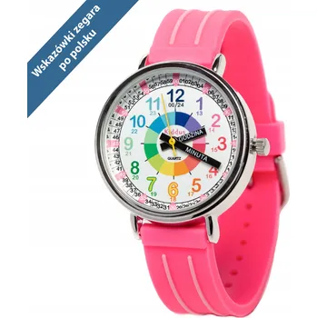 Hodinky Kiddus dětské hodinky Time Teacher, učební model, růžové Pink