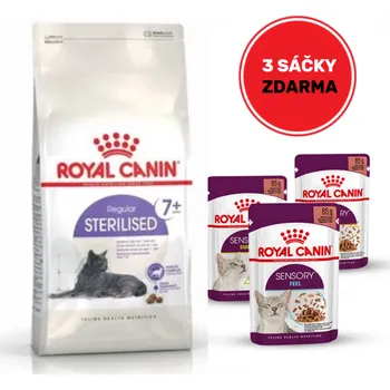 Krmivo pro kočku ROYAL CANIN Sterilised +7 10kg + 3 sáčky mokrého krmiva ZDARMA!!!