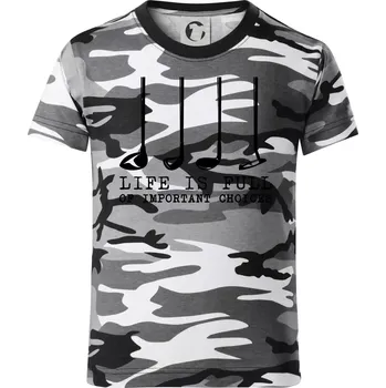 Chlapecké tričko Golf - life is full of important choices - Dětské maskáčové triko - 104-110cm / 3-4 roky ( Šedý maskáč )