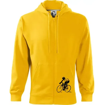 Pánská mikina Silniční cyklista - Mikina s kapucí na zip trendy zipper - L ( Žlutá )