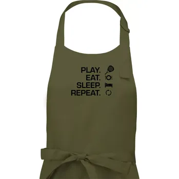 Kuchyňská zástěra Play eat sleep repeat padel - Pánská zástěra na vaření - Univerzální velikost ( Khaki )