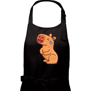 Kuchyňská zástěra Smutná kapybara - Dámská zástěra na vaření - Univerzální velikost ( Černá )