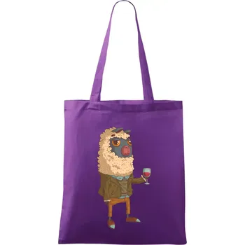 Alpaka s vínem muž - Taška bavlněná - 42 x 38 cm ( Fialová )