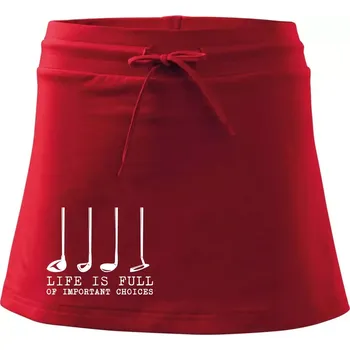 Dámská sukně Golf - life is full of important choices - Sportovní sukně - two in one - S ( Červená )