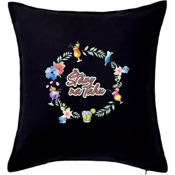 Polštář Šťávy na tahu - Polštář 50x50 - 50x50 - Pouze potah ( Černá )