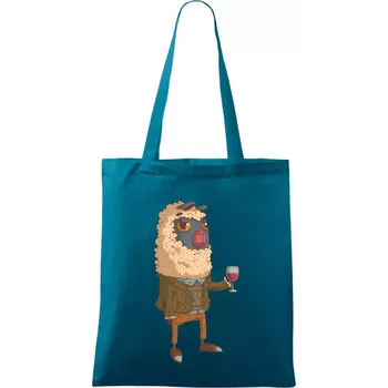 Alpaka s vínem muž - Taška bavlněná - 42 x 38 cm ( Petrolejová )