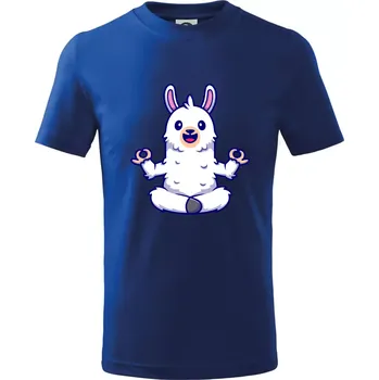 Chlapecké tričko Yoga meditace - lama - Tričko dětské bavlněné - 98 cm / 2 roky ( Královská modrá )