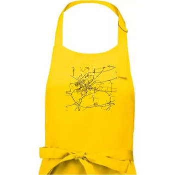 Kuchyňská zástěra Mapy měst černobílé Slaný - Pánská zástěra na vaření - Univerzální velikost ( Žlutá )