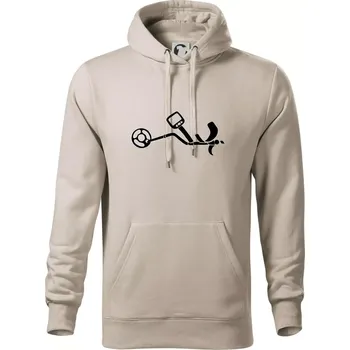 Pánská mikina Detektor na hledání kovů - Mikina pánská Cape s kapucí - 5XL ( Ledově šedá )