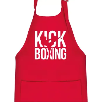 Kuchyňská zástěra Nápis Kick Boxing - Dětská zástěra na vaření - Univerzální velikost ( Červená )
