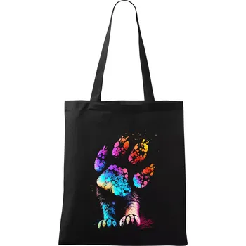 Abstraktní psí tlapka a nohy - Taška bavlněná - 42 x 38 cm ( Černá )