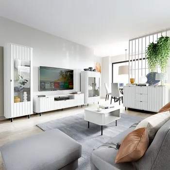 Obývací stěna NOVADO b | obývací stěna | 5 dílů | bílá