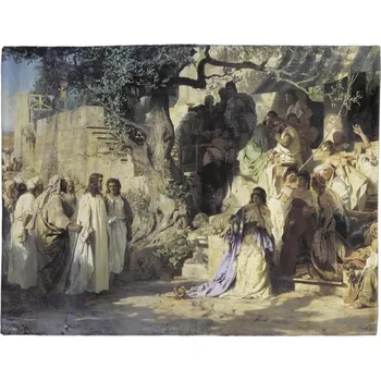 prostírání Prostírání na stůl Kristus a cizoložnice Henryka Siemiradzkého