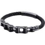 Kožený náramek Gaira Chain 31507 - černý