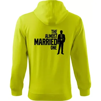 Pánská mikina Bachelor party - The almost married one - Mikina s kapucí na zip trendy zipper - 2XL ( Limetková )
