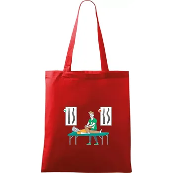 Fyziologické zakřivení páteře - Taška bavlněná - 42 x 38 cm ( Červená )