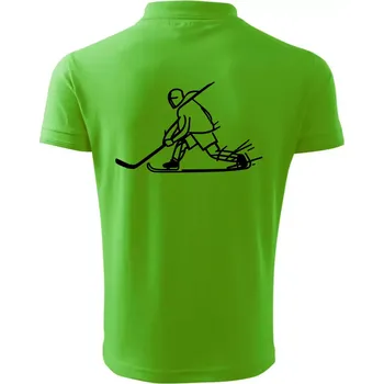 Pánská košile Kreslený hokejista tučnou fixou - Polokošile pánská Pique Polo 203 - 4XL ( Apple Green )