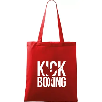 Nákupní taška Nápis Kick Boxing - Taška bavlněná - 42 x 38 cm ( Červená )