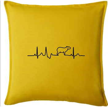Polštář Ekg Capybara - Polštář 50x50 - 50x50 - Pouze potah ( Žlutá )